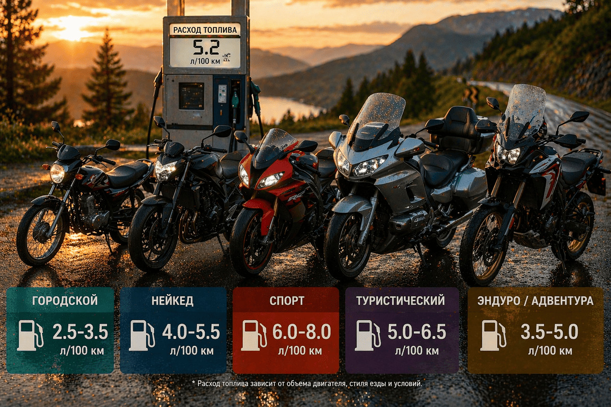  | Блог GONKA.BY | Мототехника в рассрочку, кредит, лизинг, оплата частями, доставка по Беларуси - фото расход топлива мотоциклов разных классов: сравнение